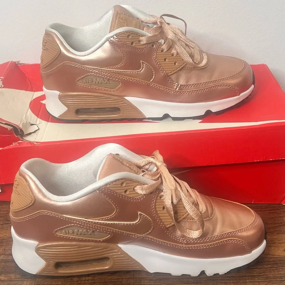 Nike Women's Metallic Copper Rose Gold Air Max Sneaker